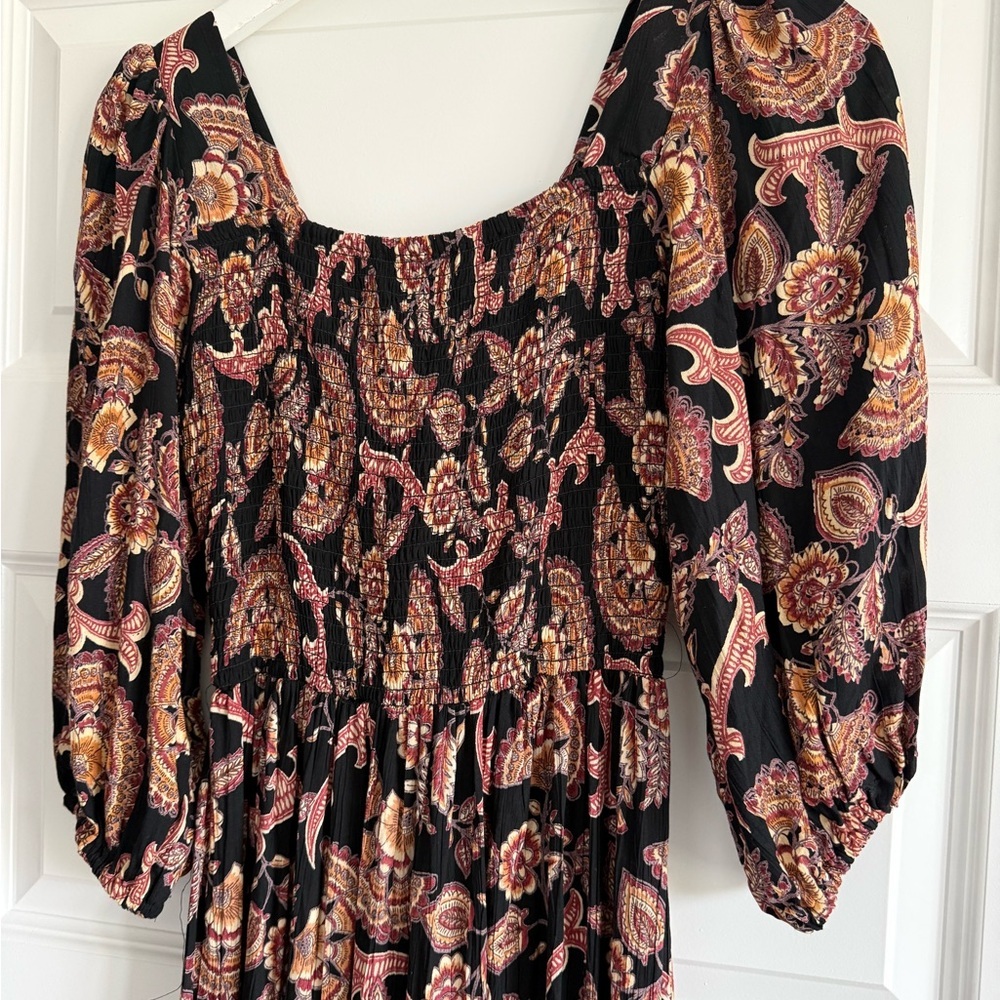 Angie V-neck Twist Front 3/4 Sleeve Boho Maxi Dress With Slit NWT - Picture 14 of 16